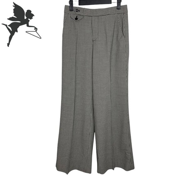 RALPH LAUREN PURPLE LABEL Houndstooth Wide Leg Pants - Picture 1 of 7